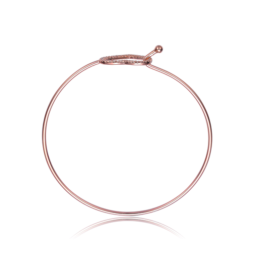 Collette Z Rose Gold Overlay Cubic Zirconia Heart Clasp Bangle