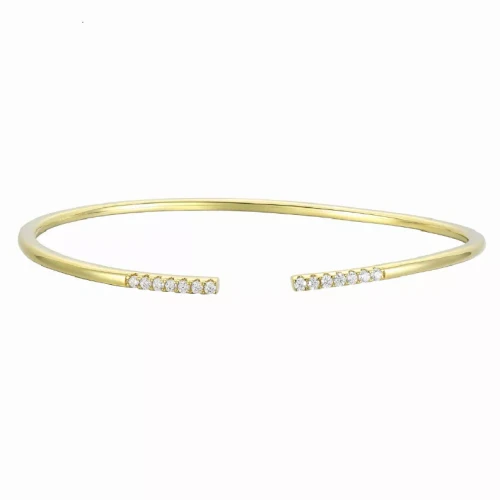 Collette Z 14K Gold Plated Round Cubic Zirconia Cuff Bracelet