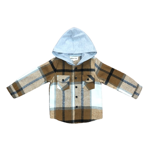 Plaid Shacket (Brown)