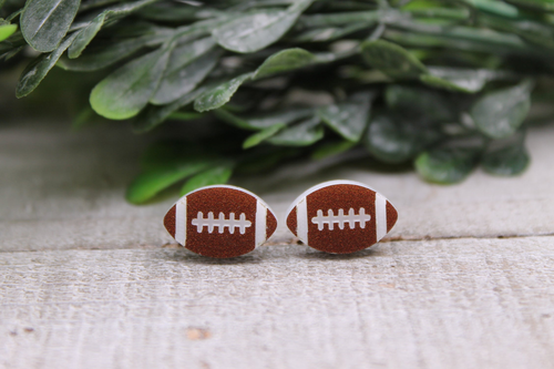 Football || 13mm Stud Earrings