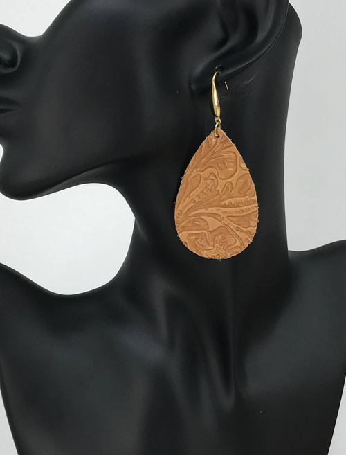 Embossed Leather Earrings 