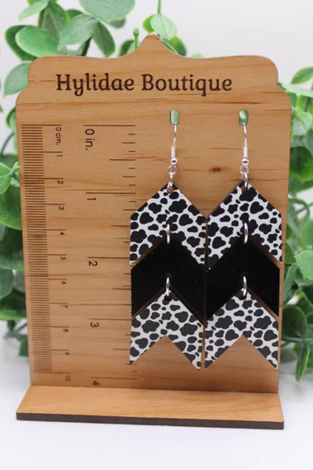 Cow & Black Arrows | Acrylic Dangle Earrings