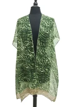 Animal Spring Kimono Green