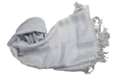 Solid Color Metallic Pashmina White