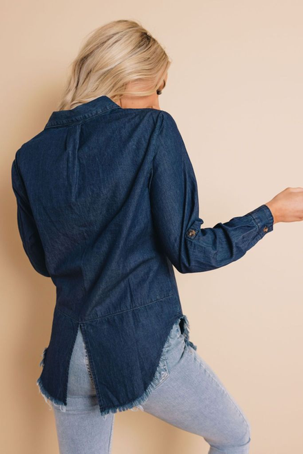 Brooklyn Frayed Denim Shirt