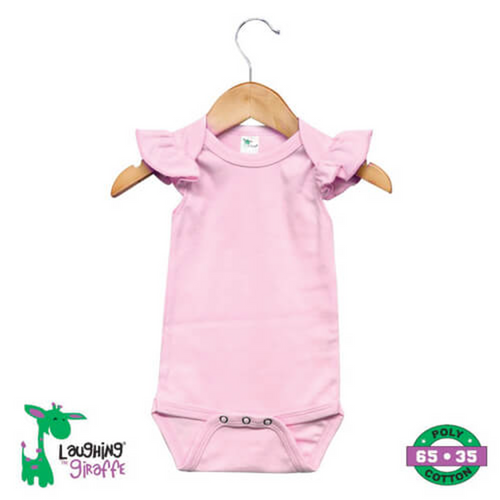 The Laughing Giraffe Baby Girls Flutter Short Sleeve Onesie