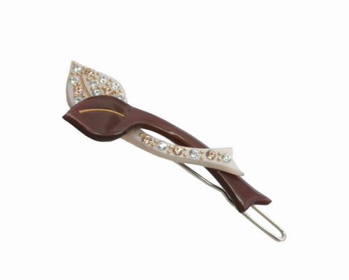 Wire Magalia Barrette with Rhinestone Accents