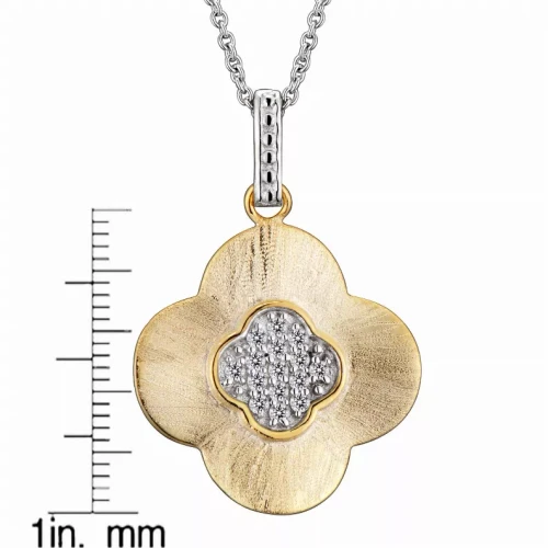 Collette Z Goldplated Sterling Silver Cubic Zirconia Flower Drop Necklace