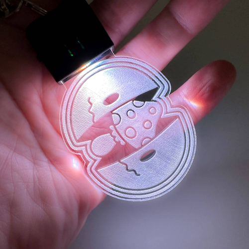 Smiley Face and Mushroom "Open Mind" LED Keychain with Clip