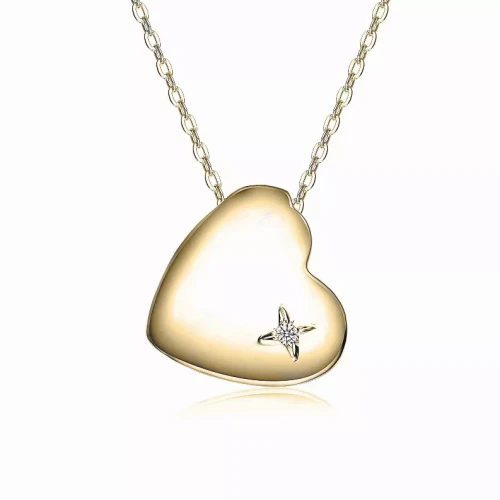 Collette Z Gold Plated Base Metal Heart of Grace Pendant