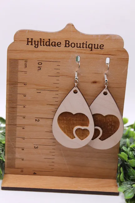 Double Heart Teardrop || Dangle Earrings