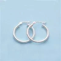 18mm Sterling Silver Hoop Earrings - (1 Pair)