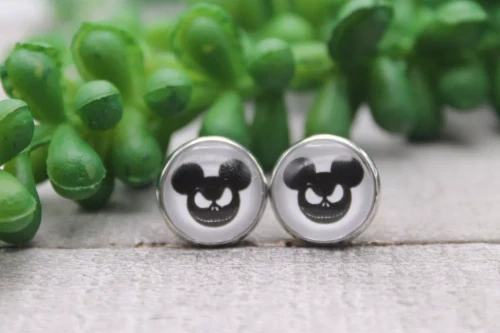 Jack Mouse || Glass Stud Earrings || Hypoallergenic
