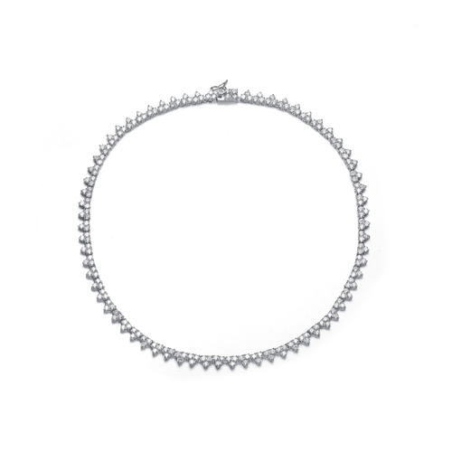 Collette Z Sterling Silver Clear Cubic Zirconia Necklace