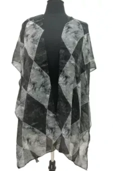 Pattern Spring Kimono Black