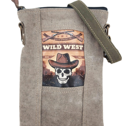 Skull Wild West Recycled  Tent Small Crossbody