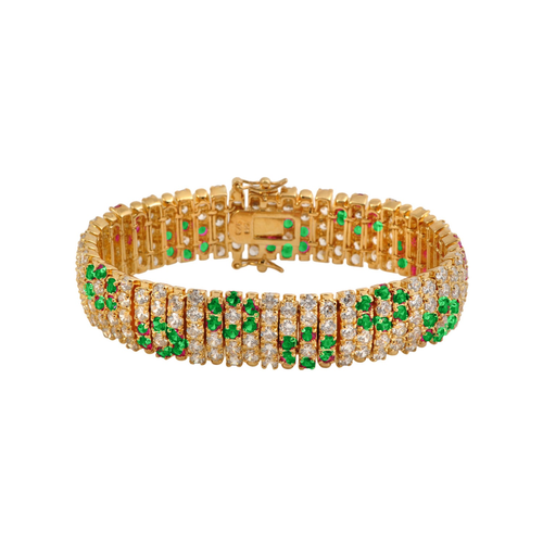 Collette Z Gold Plated and Green Floral Fashion Bracelet