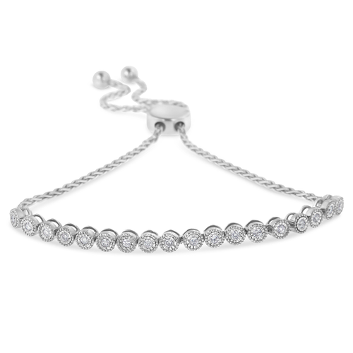 Sterling Silver 1/4 carat Total Diamond Weight Diamond Tennis Bolo Bracelet