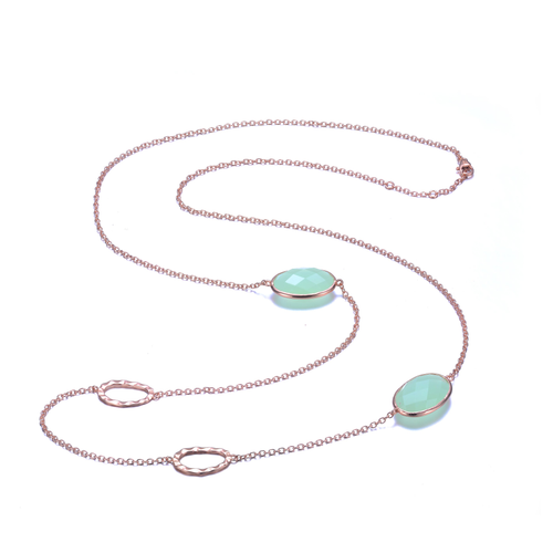 Collette Z Sterling Silver light green Cubic Zirconia Gemstones Necklace