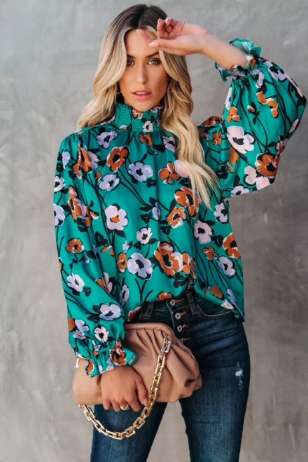 Blooming Floral Print Blouse