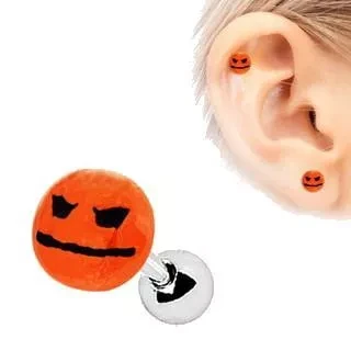Halloween Face Pumpkin Cartilage Earring