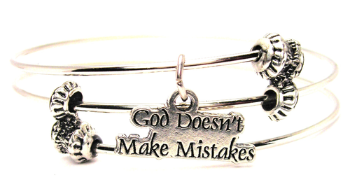 God Doesn't Make Mistakes Triple Style Bangle Bracelet