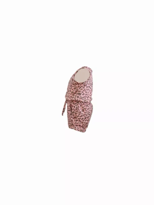 Dusty Rose Leopard Sleeveless Romper