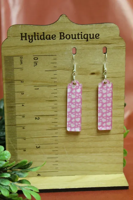 Valentine's Heart Bar || Drop Earrings