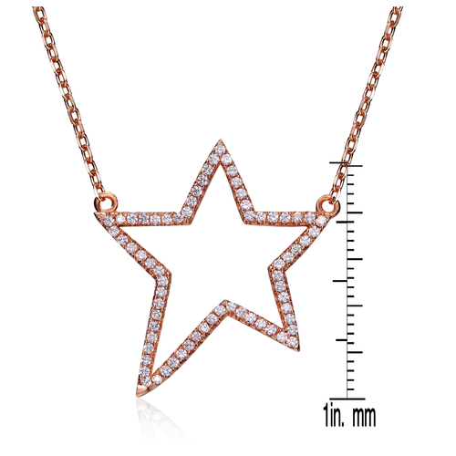 Collette Z Rose-plated Sterling Silver Cubic Zirconia Star Shape Necklace
