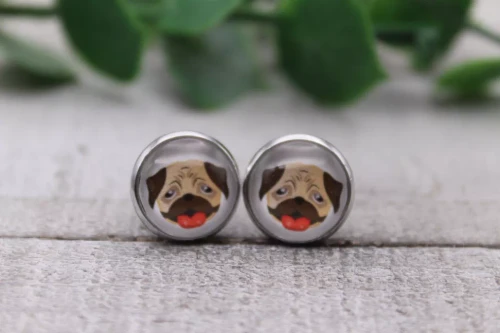 Dog Breeds | Glass Stud Earrings | Hypoallergenic