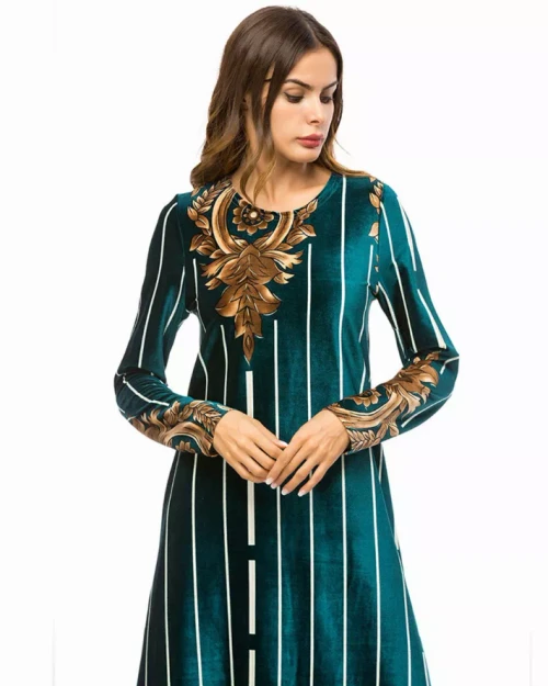 Dubai Velvet Elegant Maxi Dress