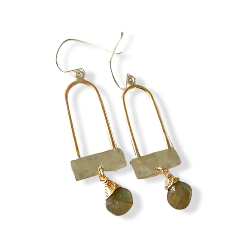 Kendall Arc Earrings with Labradorite