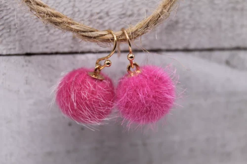 Fuzzy Dangle Earrings