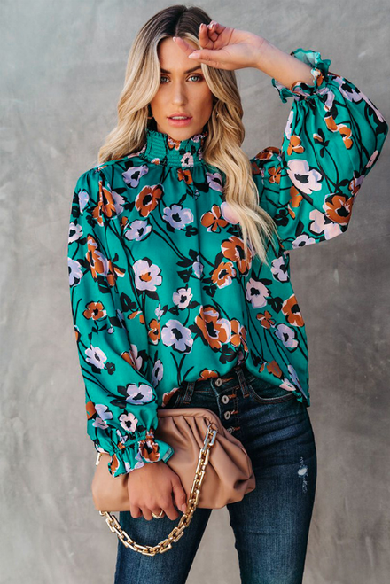 Blooming Floral Print Blouse