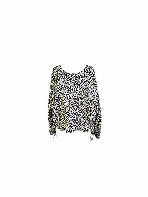 Snow Leopard Top ft Ruched Sides