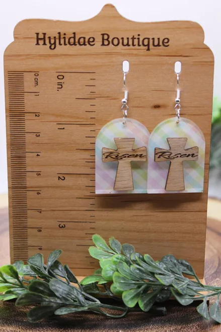 Risen Cross Drop Earrings