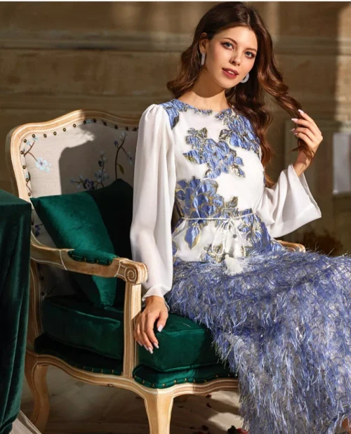 Dubai Embroidered Cocktail Dress
