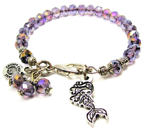 Cute Little Mermaid Splash Of Color Crystal Bracelet