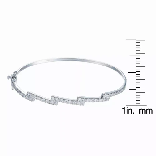 Collette Z Sterling Silver Cubic Zirconia Zig Zag Bangle