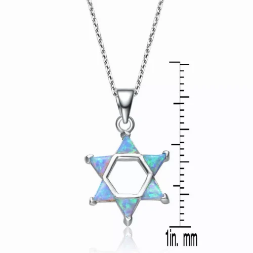 Collette Z Sterling Silver White Cubic Zirconia and Blue Cubic Zirconia Pendant
