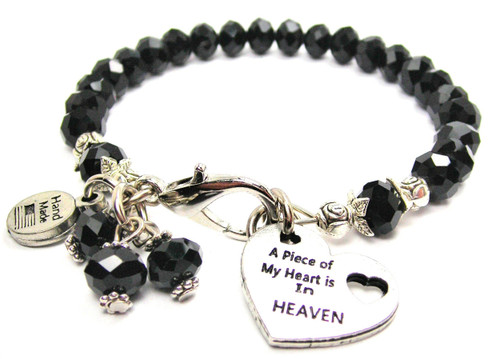 A Piece Of My Heart Is In Heaven Splash Of Color Crystal Bracelet