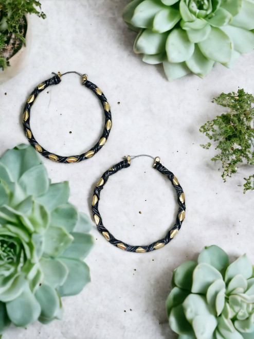 2" Leather Hoop Earrings