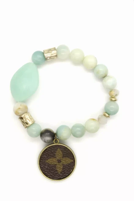LV Again -Polished Amazonite Stretch Bracelet