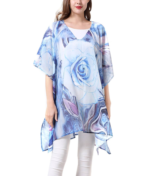 Abstract Floral V-Neck Tunic
