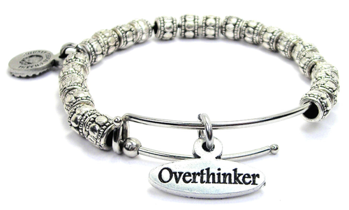 Overthinker Metal Beaded Bangle Bracelet