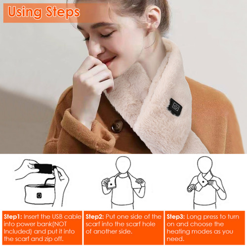Electric Heated Scarf USB Heating Neck Wrap 