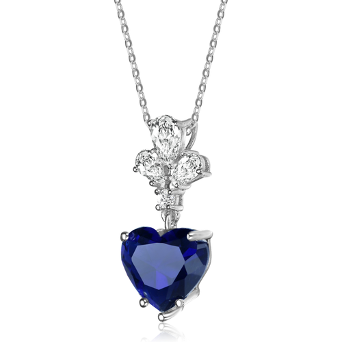 Collette Z Sterling Silver Heart Shaped Zirconia Necklace