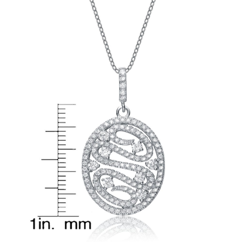 Collette Z Sterling Silver Cubic Zirconia Oval-shape Necklace