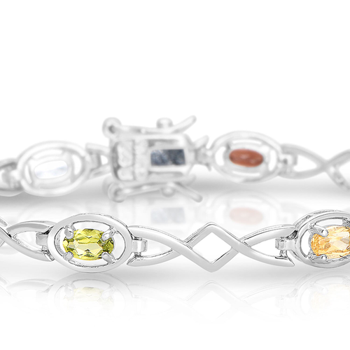 Collette Z Sterling Silver Multi-Colored Link Bracelet