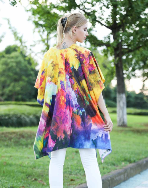 Fall/Winter Cashmere-Wool Blend Clouds Ruana/Poncho